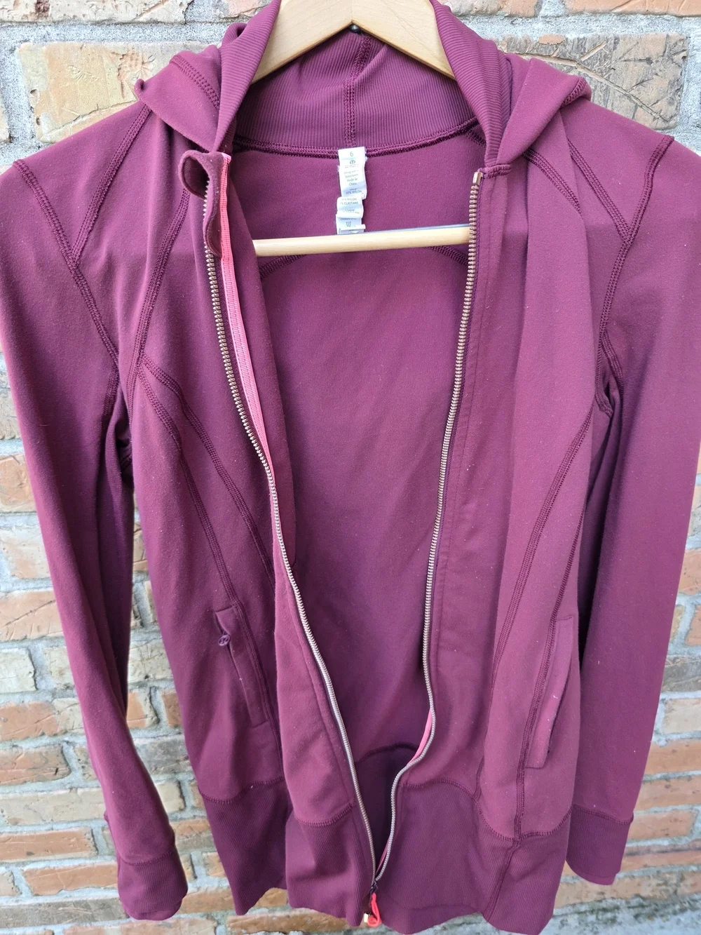 lululemon athletica wine zip-up hoodie